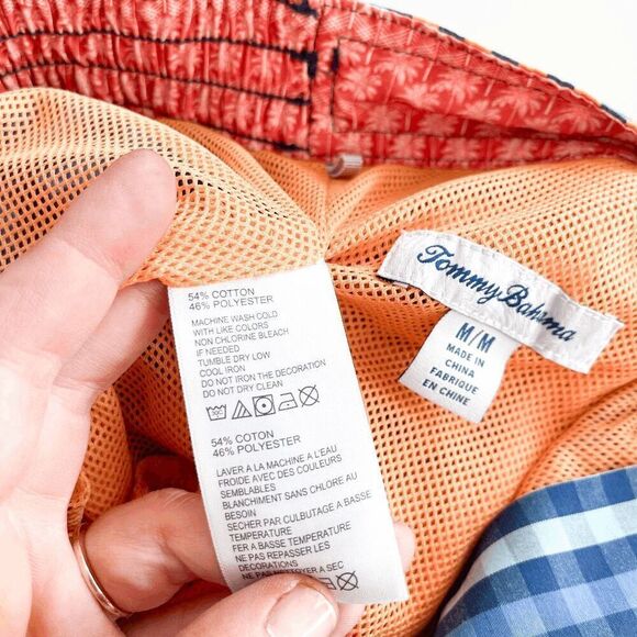Tommy Bahama Mens Baja King Of Gingham Board Shorts Swim Trunks Blue Size Medium - Picture 4 of 9